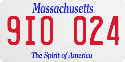 MA license plate 9IO024