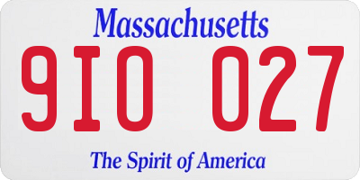 MA license plate 9IO027