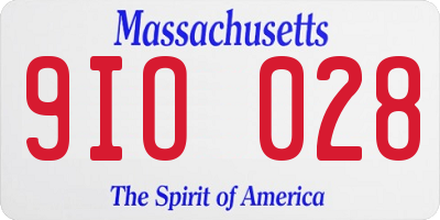 MA license plate 9IO028