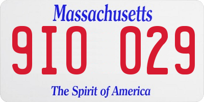 MA license plate 9IO029