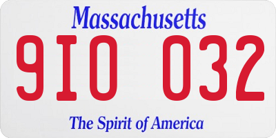 MA license plate 9IO032