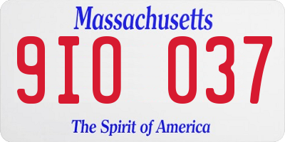 MA license plate 9IO037