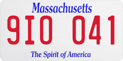 MA license plate 9IO041