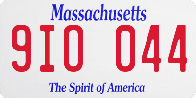 MA license plate 9IO044