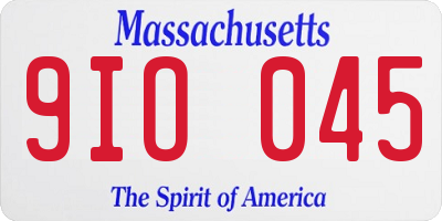 MA license plate 9IO045