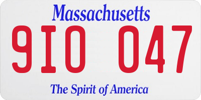 MA license plate 9IO047