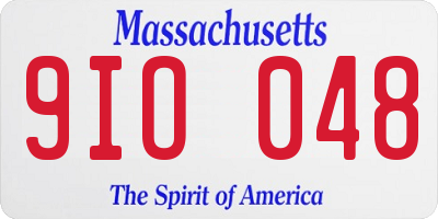MA license plate 9IO048