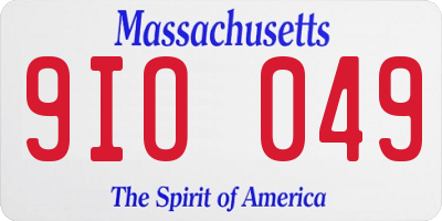 MA license plate 9IO049