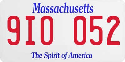 MA license plate 9IO052
