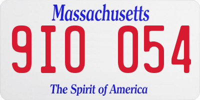 MA license plate 9IO054