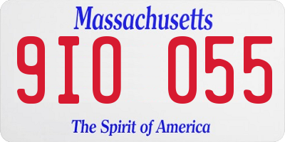 MA license plate 9IO055