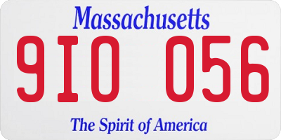 MA license plate 9IO056
