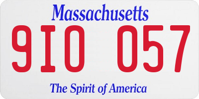 MA license plate 9IO057