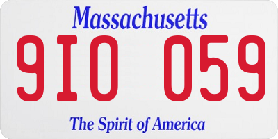 MA license plate 9IO059