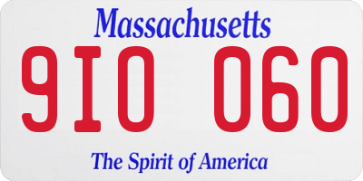MA license plate 9IO060