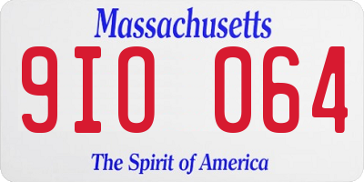 MA license plate 9IO064