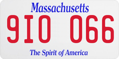 MA license plate 9IO066