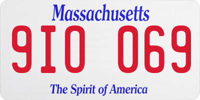 MA license plate 9IO069