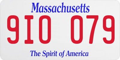 MA license plate 9IO079