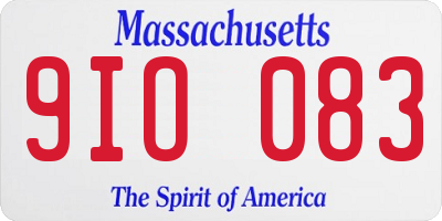 MA license plate 9IO083
