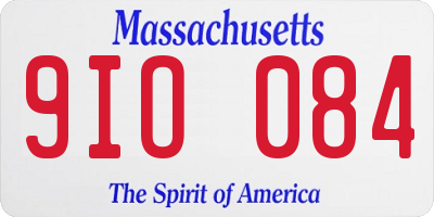 MA license plate 9IO084