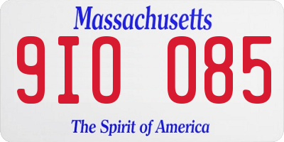 MA license plate 9IO085