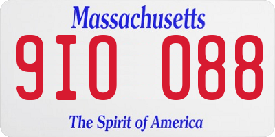MA license plate 9IO088