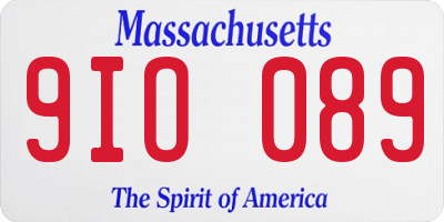MA license plate 9IO089