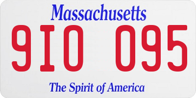 MA license plate 9IO095