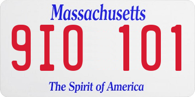 MA license plate 9IO101
