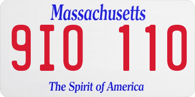MA license plate 9IO110