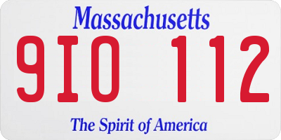 MA license plate 9IO112