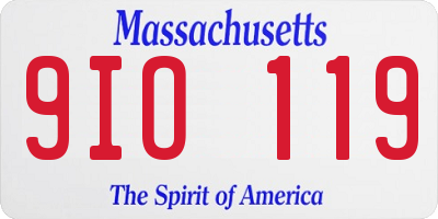 MA license plate 9IO119