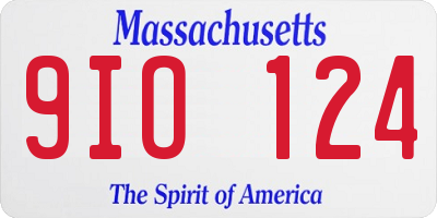 MA license plate 9IO124