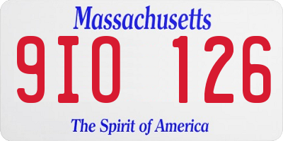 MA license plate 9IO126