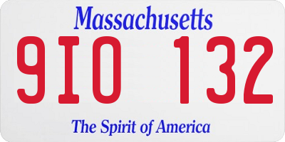 MA license plate 9IO132