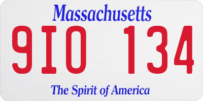 MA license plate 9IO134
