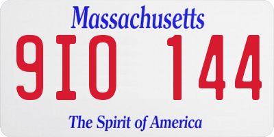 MA license plate 9IO144