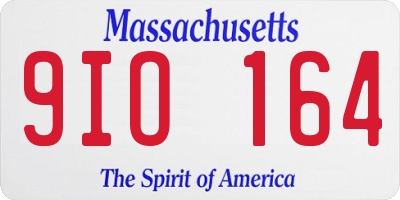MA license plate 9IO164