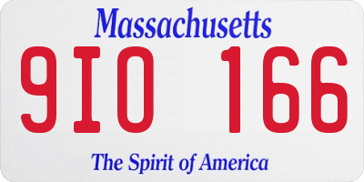 MA license plate 9IO166