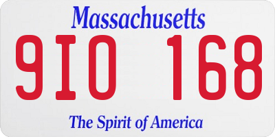 MA license plate 9IO168
