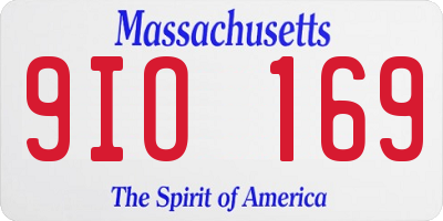 MA license plate 9IO169