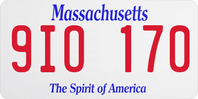 MA license plate 9IO170