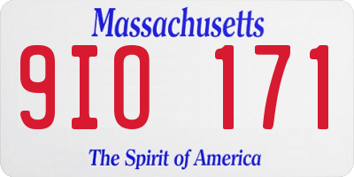 MA license plate 9IO171