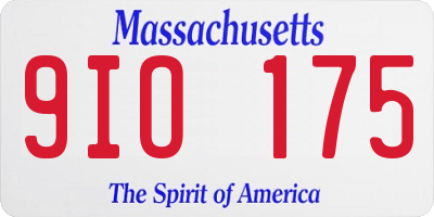 MA license plate 9IO175