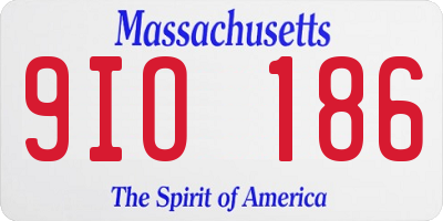MA license plate 9IO186