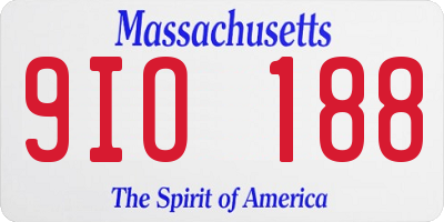 MA license plate 9IO188