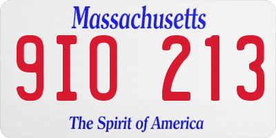 MA license plate 9IO213