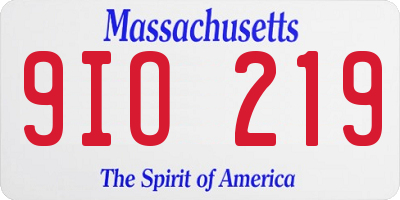 MA license plate 9IO219