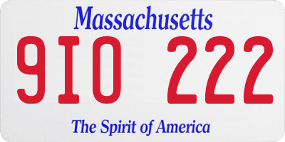 MA license plate 9IO222